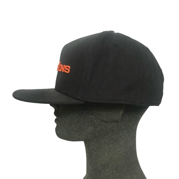 Grundens Black Baseball Snapback Cap Hat Embroidered Orange Logo - Picture 2 of 6